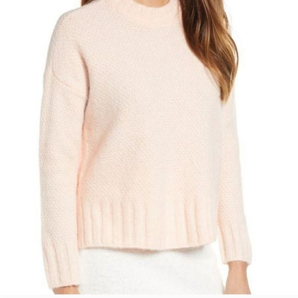 🔴 LOU & GREY Soft Cozy Chunky Knit Textured Sweater Pastel Pink - Picture 1 of 11